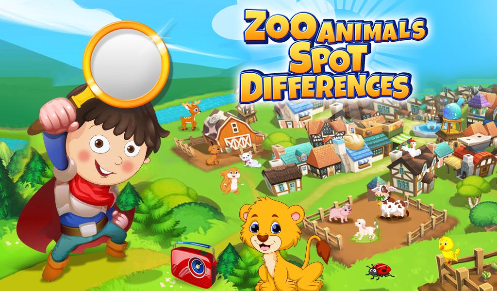 Zoo Animals Spot Differences
