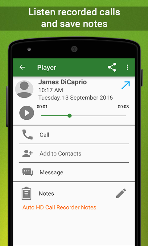 Auto Call HD Recorder Android Productivity App Source Code